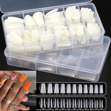 140 Pcs Short Claw Nail Tips,Natural Curved Stiletto Nail Dual Forms Extension 3D Curve Sculptural Acrylic Nails, Reusable Full Cover Molds Halloween Nail Accessories 14Size - 樣式 6 - 查看 6