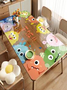 1pc Transparent PVC Soft Glass Tabletop Mat, Waterproof, Oil-Proof, Heat-Resistant, Easy To Clean, Cartoon Design, Suitable For Tablecloth, Placemat, Coaster, Draining Mat, Etc. - Multicolor - View 3