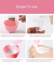 5pcs/Set DIY Face Mask Mixing Bowl Kit, Includes Mask Bowl, Spatula, Silicone Mask Brush And Premium Soft Mask Brush