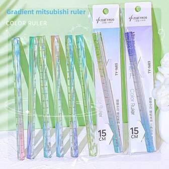 1/3/5pcs Gradient Triangular Ruler 15cm Functional Creative Triangular Ruler Student Learning Office Stationery Supplies Color Random