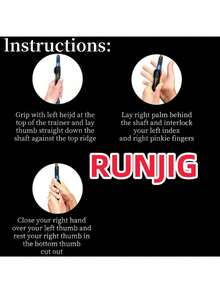 RUNJIG Golf Grip Trainer, Golf Training Aid, Portable To The Practice Area, Grip Trainer Helps Train Correct Hand Position, Golf Accessory Improves Swing Rhythm - 黑色 - 查看 3