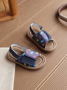 1双儿童怪兽沙滩凉鞋，PU鞋面，防滑厚鞋底，魔术贴搭扣 - 寶藍色 - 查看 6