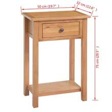 vidaXL Tavolo consolle 50 x 32 x 75 cm Bois de chêne massiccio - Castano - Visualizzare 6