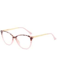 1Pair Women Circular PC Frame Non-Prescription Glasses, Suitable For Daily Wear Clear Glasses Accessories For Women