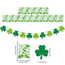 1set/2sets St. Patrick's Day Hanging Wreath Banner Decor, St. Patrick's Day Party Banner, Clover St. Patrick's Day Decoration - Multicolor - View 7