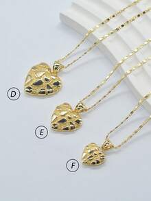 Mặt dây chuyền hình trái tim đính đá và hoa văn vàng ròng, thời trang và thanh lịch, phù hợp cho cả nam và nữ, thích hợp để đeo hàng ngày, dự tiệc, họp mặt. Món quà lý tưởng cho Ngày Valentine, Giáng sinh, Halloween, kỷ niệm, sinh nhật, bạn gái, mẹ. - B - Xem 2