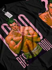 Yuji Itadori-Shirt Todo Gojo Horror Anime Black Shirt 083 - 黑色 - 查看 2