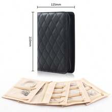 Zipper Earring & Ring Jewelry Organizer Pouch, Velvet Foldable Travel Jewelry Case