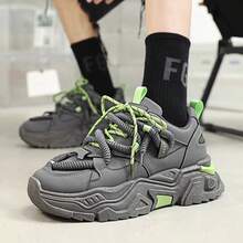 Giày thể thao đế dày tăng chiều cao dành cho nam, giày thể thao thường ngày thoáng khí, giày thể thao đế dày đa năng bằng lưới dành cho nam. - Xám - Xem 3