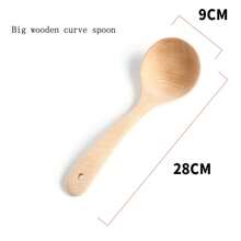 Cuchara curva de jabón de aceite de madera de haya natural de gran tamaño - Blanco marfil - Ver 7