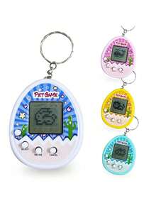 4 Color Random  Electronic Pet Toy, Black & White Screen, Handheld Mini Game Console Pendant, Virtual Pet Raising, Electronic Game Machine Toy, Personalized Heart-Shaped Appearance, Portable Design (Can Be Used As Keychain/Bag Charm), Holiday/Halloween/Christmas/School Gift - Multicolor - View 12