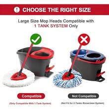 Triangle Cleaning Mop Replacement Head For O-Cedar EasyWring Microfibers Spin Mop Refill, 3 Pack ,White - 白色 - 查看 5