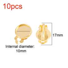 10 piezas de clips de oreja redondos de acero inoxidable, suministros para hacer joyas con ganchos de clip hechos a mano para cabujones y botones de 8-16 mm - Clip de oreja de disco redondo n.° 10 - Ver 17