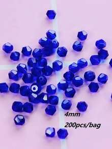 200 hạt cườm thủy tinh màu sâm panh nhiều màu sắc, kích thước 4mm, sản xuất năm 2025 - hình nón đôi, hạt cườm có mặt cắt, thích hợp để làm đồ trang sức DIY. - bicon - Xem 31
