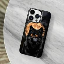 Funda de silicona mate negra Wolf Art Alpha Sigma para 15,14,13,11,MAX,12,16,17,Pro - Z5 - Ver 5