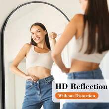 Gianna 71x26 High - Quality Arched Full Length Mirror, Aluminum Alloy Frame Ensures Stability, Standing Design Bedroom, Black - 預設 - 查看 8