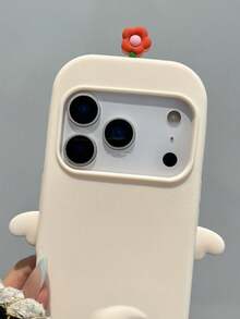 Cute 3D Cartoon Flower Duck Silicone Phone Case Compatible With IPhone 17 ProMax 17Pro 17 16 15 14 Pro Max 13 12 11 Stylish Cartoon Protection Shockproof Back Cover - Duck - View 5