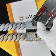 Custom 25MM S925 Sterling Silver Hip Hop Moissanite Cuban Link Chain Thick Miami VVS Cuban Necklace For Men - 25mm - 查看 2