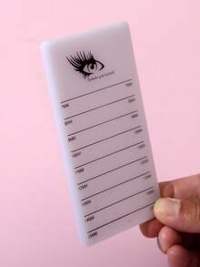 1个带刻度的亚克力睫毛嫁接胶水托盘 - 睫毛嫁接板和胶水滴管站，可重复使用的睫毛嫁接展示板，适用于DIY和专业美睫师 - 白色 - 查看 3