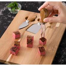 TendenciaSet Tabla De Quesos Carnes Frias Vino Cuchillo Y Mas BambuCalidad premium - Amarillo - Ver 5