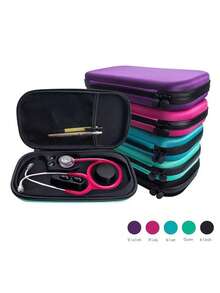Bolsa médica portátil, caja de primeros auxilios, estuche de almacenamiento, caja de almacenamiento de estetoscopio de EVA con asa, estuche rígido de transporte, bolsa de tela para estetoscopio, kit de primeros auxilios antideslizante de EVA para el hogar, estuche rígido para estetoscopio - Multicolor - Ver 2