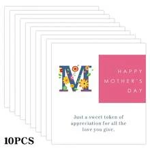 10 Stück Blumen Muttertag Mini Schokolade Etiketten Aufkleber - Glücklicher Muttertag Schokolade Riegel Umhüllungen für Feiertagsdekorationen, Party Gastgeschenke, Geschenke für Mama, ohne Süßigkeiten - Verschiedenfarbig - Übersicht 11