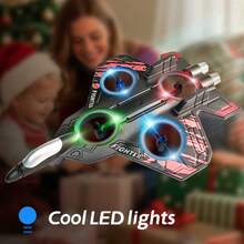 TOKQI Wireless Remote Control Drone, Fighter Toy Quadcopter With Durable Lights And Hovering Function, Equipped With Protective Frame, Adjustable Speed, Optical Flow Hovering, Headless Mode, One-Key 360° Flip, Easy For Beginners, Perfect Gift For Holidays - Multicolor - View 4