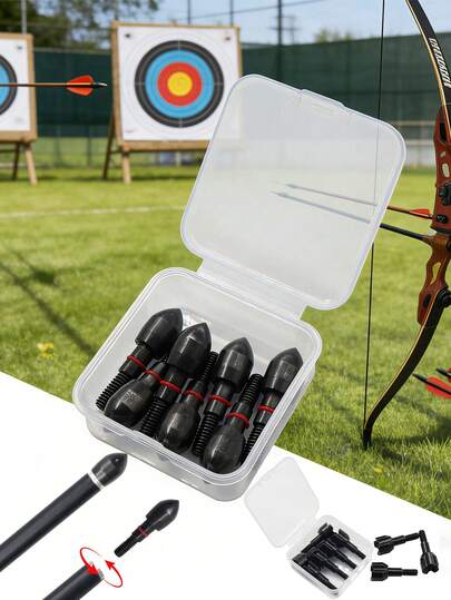 1 Set Outdoor Hunting Archery Equipment With Replaceable Arrows, Comes With Storage Box, Convenient To Carry, Archery Arrow Accessories. Suitable For Outdoor Shooting Training, Recreational Archery Accessories.