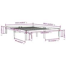 vidaXL Cadre de lit sans matelas bois de pin massif 140x190 cm - Tabac - Voir 8