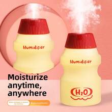 Botella de yogur de plástico creativa de 5L, humidificador de escritorio USB, luz nocturna, purificador de aire para el hogar, pulverizador para coche, 1 año - Blanco lechoso (350 ml) - Ver 3