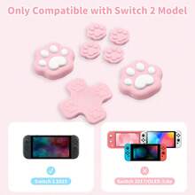 可爱猫爪方向键及硅胶摇杆帽套装，ABXY按键保护套，兼容Switch/OLED，不兼容Switch Lite，附赠保护壳 - 查看 5