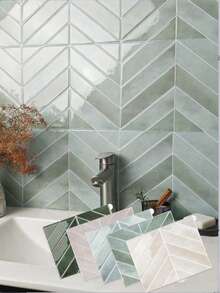 1/10/20pcs Waterproof Modern Geometric Herringbone 2D Textured Wall Panels, DIY Tiles, Contemporary Honeycomb Wall Stickers, Removable Self-Adhesive Wall Tiles For Kitchen Backsplash, Bathroom, And Holiday Decor - Multicolor - View 4