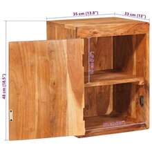 vidaXL Mesa de cabecera 2 unidades marrón madera de acacia macizo - Marrón - Ver 11
