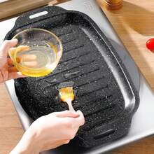 便携式不粘烤盘 - 韩式重型烧烤盘，户外烧烤，适合野餐、后院和旅行。非常适合烤鱼、牛排、汉堡、蔬菜和海鲜。 - 彩色 - 查看 3