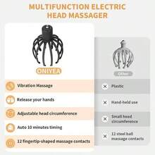 AXH. New Intelligent Electric Octopus Head Massager, Soul Extraction, Meridian Dredging, Scalp Massage Relaxation Tool - Black - View 10