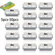 5-50片铂金特级双刃剃须刀片 - 男士安全剃须刀片 - 铂金不锈钢刀片，带来顺滑、精准、洁净的剃须体验 - 銀色 - 查看 1