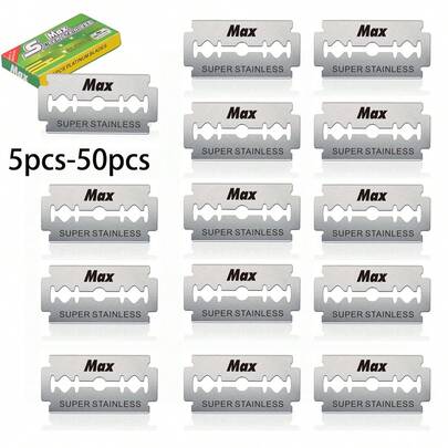 5-50 Platinum Extra Double Edge Razor Blades - Men's Safety Razor Blades For Shaving - Platinum Stainless Steel Blades For A Smooth, Precise And Clean Shave