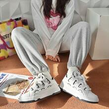 National College Style Luminous White Sneakers Men, Niche Thick-Soled Couple Sports Shoes Women, Elegant Women's Sneakers, Sneakers Men - x349白灰黑 - 查看 7