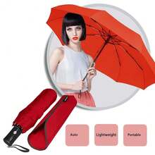 Windproof Travel Compact Umbrella-Automatic Umbrellas For Rain-Compact Folding Umbrella, Travel Umbrella Compact, Small Portable Windproof Umbrellas For Men Women Teenage.(Big Red),42Inch-1Pack,BigRed - 大紅 - 查看 8