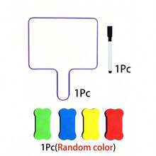 Quixorblex 1pc Handheld Dry Erase White Board, 4 Styles & 4 Colors Available, Compact Space-Saving Design, DIY Writing & Doodle Board, Teaching & Classroom Interaction Tool, Creative Educational Supplies, Suitable For Home, Teachers, Office, Presentation & Learning, Random Color Eraser