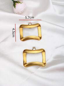 2个可拆卸DIY鞋饰，金色方形扣环高跟鞋花朵装饰夹，时尚优雅鞋夹，适用于高跟鞋、平底鞋、凉鞋、新娘鞋、约会鞋、婚鞋 - 金色 - 查看 6