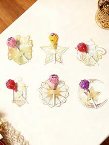 120个/套铂金开斋节棒棒糖盒，斋月装饰品，斋月棒棒糖装饰卡，开斋节纸质糖果卡，斋月祝福，斋月派对用品，斋月礼物，开斋节礼物，派对礼品，斋月伊斯兰节日，斋月家居装饰，餐桌装饰，斋月活动派对用品，宰牲节斋月装饰品 - 彩色 - 查看 7