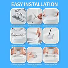 2-In-1 Parent-Child Toilet Seat Lid, Integrated Soft-Close Child Toilet Seat For Toddlers, PP Material With Quick-Release Design For Easy Cleaning, Universal Fit For Most Standard Round/Oval Toilets, Hygienic & Family-Friendly Dual-Size Toilet Cover - White - View 6