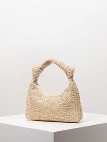 女士波西米亚风夏季沙滩包，旅行必备，邮轮必备，女士度假装扮，优雅女士钱包，女士礼物，情人节礼物（图案随机） - 卡其色 - 查看 2