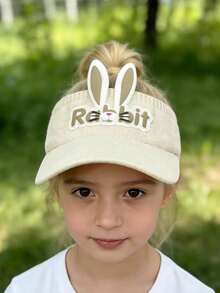 新款夏季儿童遮阳帽棒球帽婴儿遮阳帽男女童卡通兔子图案鸭舌帽 - 1PC - 查看 3