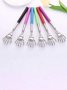 1pc Adjustable Back Massager, Stainless Steel Retractable Rubber Handle, Suitable As Thanksgiving, Birthday, Christmas Gift