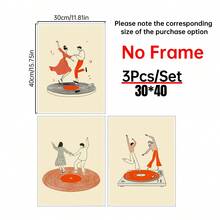 1/3 BUCĂȚI Poster pânză cuplu dansator. Poster retro cu pick-up, ilustrație cu tematică muzicală modernă. Foarte potrivit ca decor de perete pentru camere de zi, dormitoare, coridoare, sufragerii și coridoare de birou. Decorațiune pentru casă! Decorațiune interioară. Camera este decorată rafinat și dotată cu rame opționale. - Multicolor - Vizualizare 14