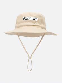 1顶幼儿（1-8岁）星座图案渔夫帽，可调节下巴带，防紫外线，12个星座字母图案，夏季户外帽，男女童均适用 - 1PC - 查看 33