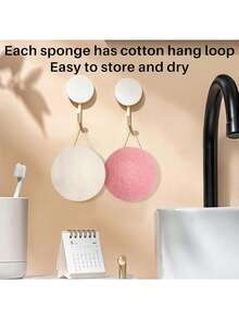 3个装天然洁面海绵，去角质，魔芋海绵，含活性炭，可用于清洁面部和身体，天然魔芋海绵套装，专业美容师使用，家用日常清洁海绵。 - 彩色 - 查看 8
