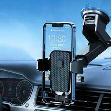 Multi-Functional Car Phone Holder, Car Navigation Bracket, Designed With Telescopic Suction Cup And Universal Air Vent, Suitable For Sedans, SUVs And Trucks. Car Navigation Accessories, Women's Car Accessories, Automotive Decor. Compatible With IPhone, Android Phone, Gift For Birthday, Family, Friends For Winter Gifts Birthday Driving Air Vent Phone Holder Strong Load-Bearing